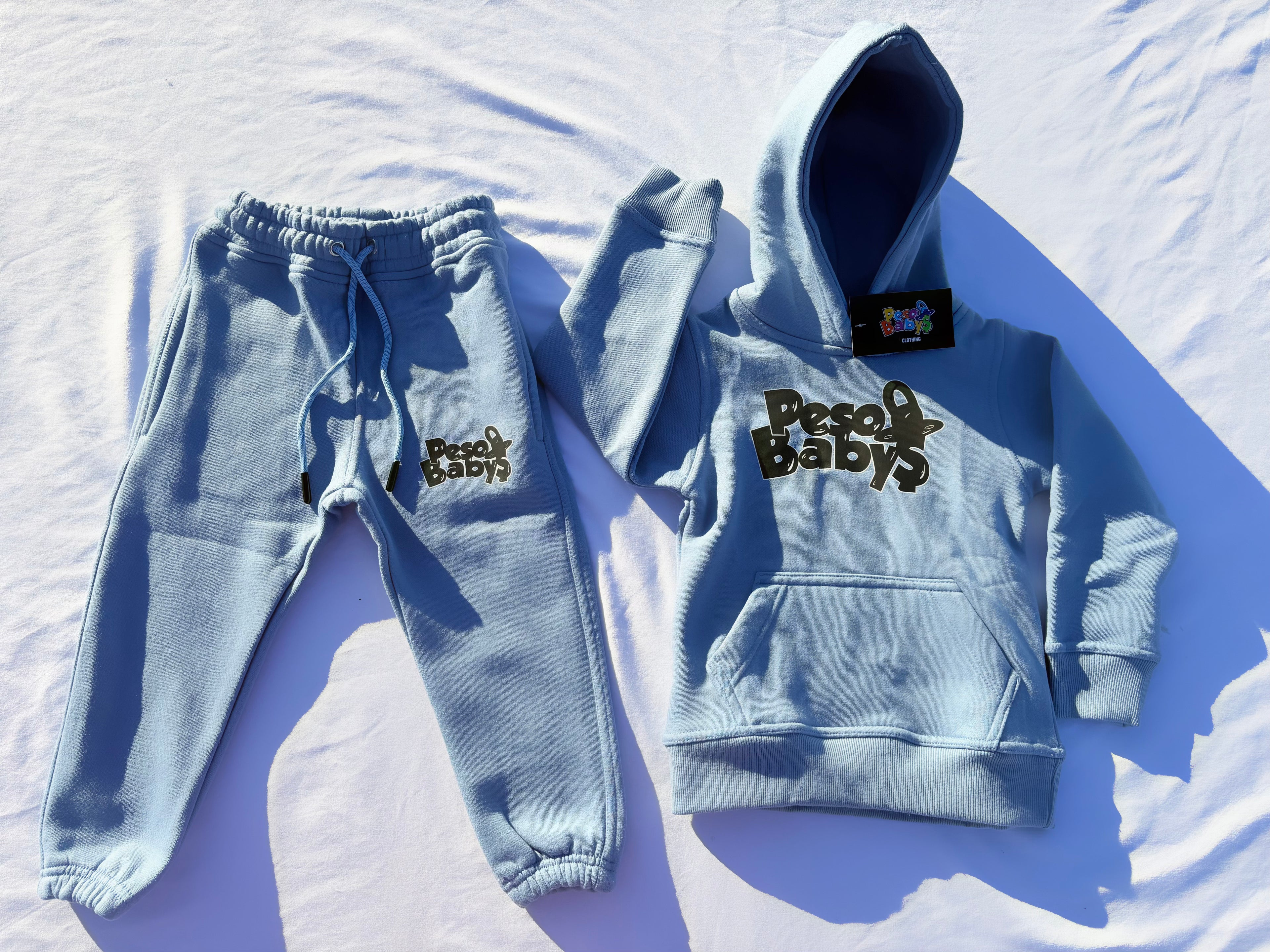 Peso Baby Kids Hoodie & Sweatpants Set: Sky Blue
